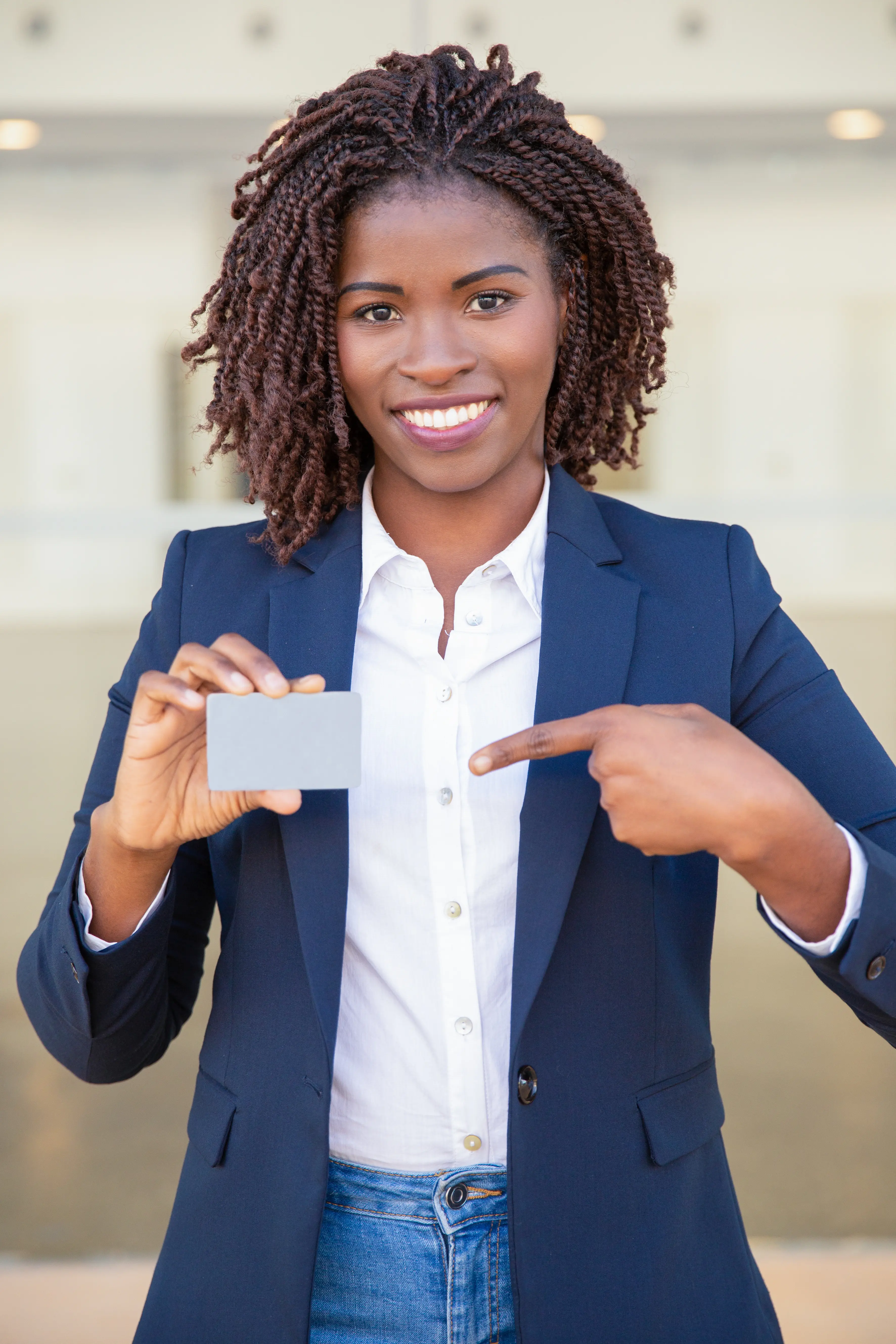 happy-confident-businesswoman-showing-id-card
